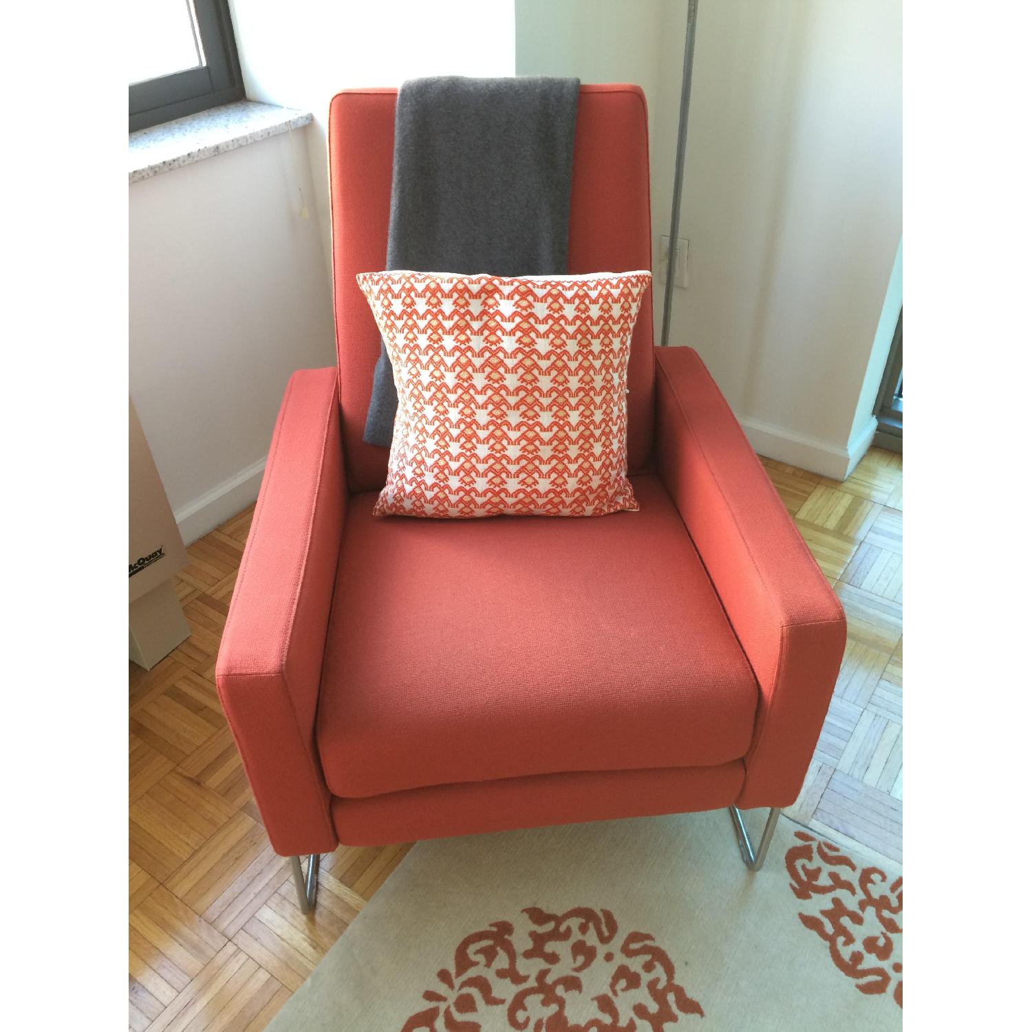 Design Within Reach Orange Recliner Armchair - image-1
