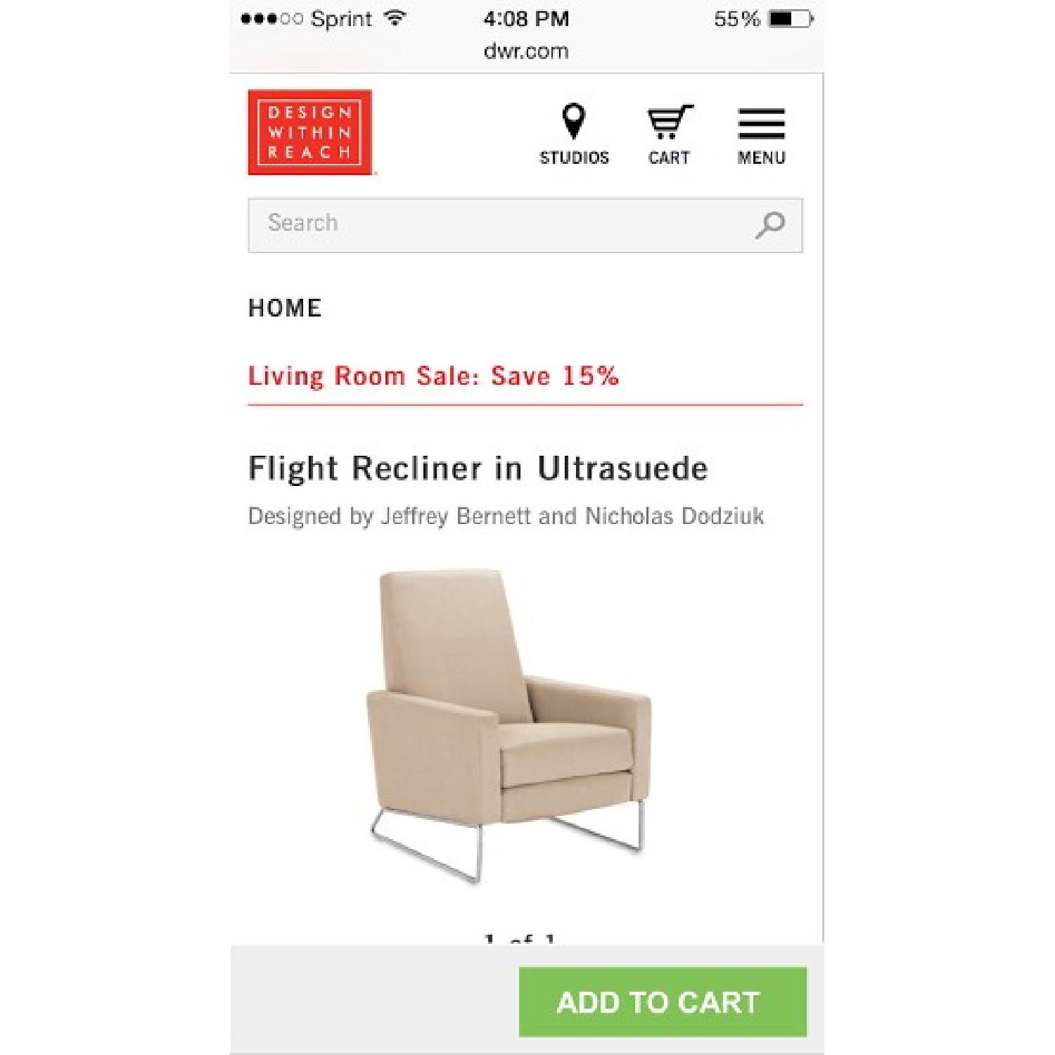 Design Within Reach Orange Recliner Armchair - image-2
