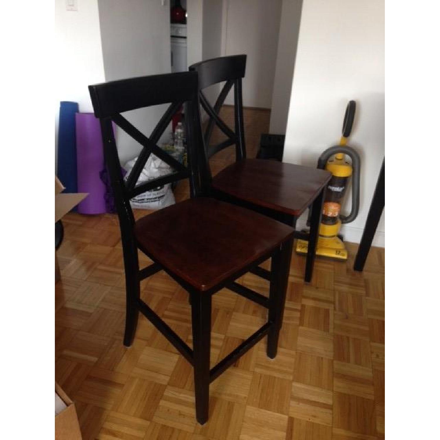 High Top Wood Table w/ 4 Chairs - image-3