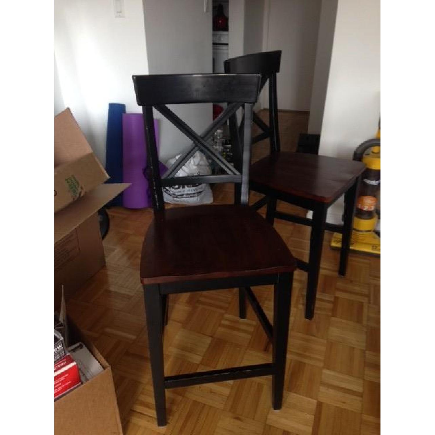 High Top Wood Table w/ 4 Chairs - image-4