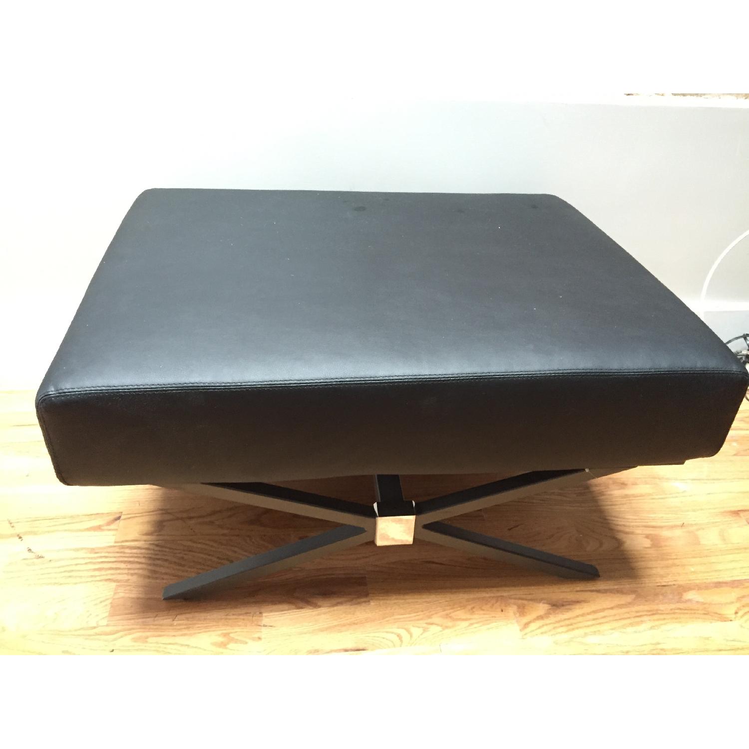 Home Goods Leather and Iron Ottoman - image-1
