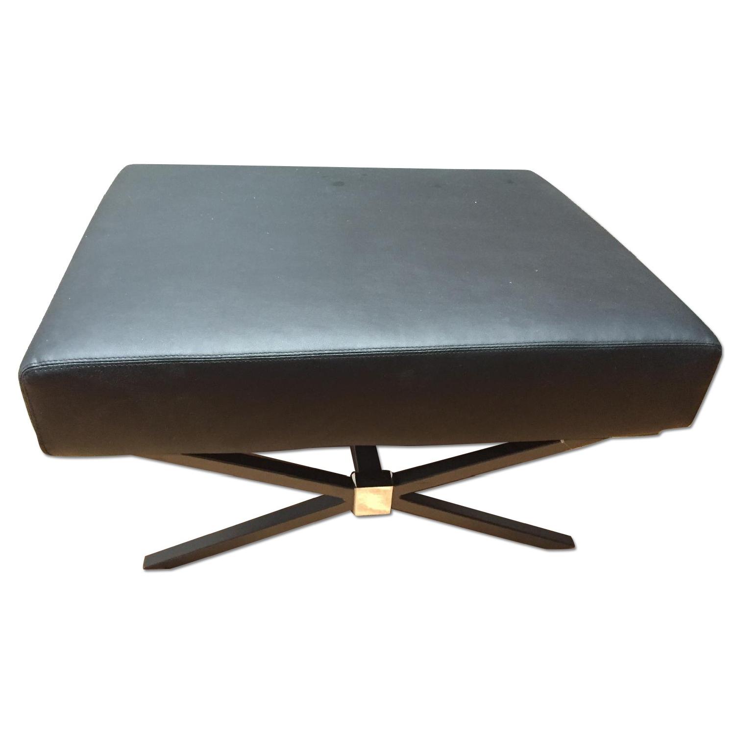 Home Goods Leather and Iron Ottoman - image-0