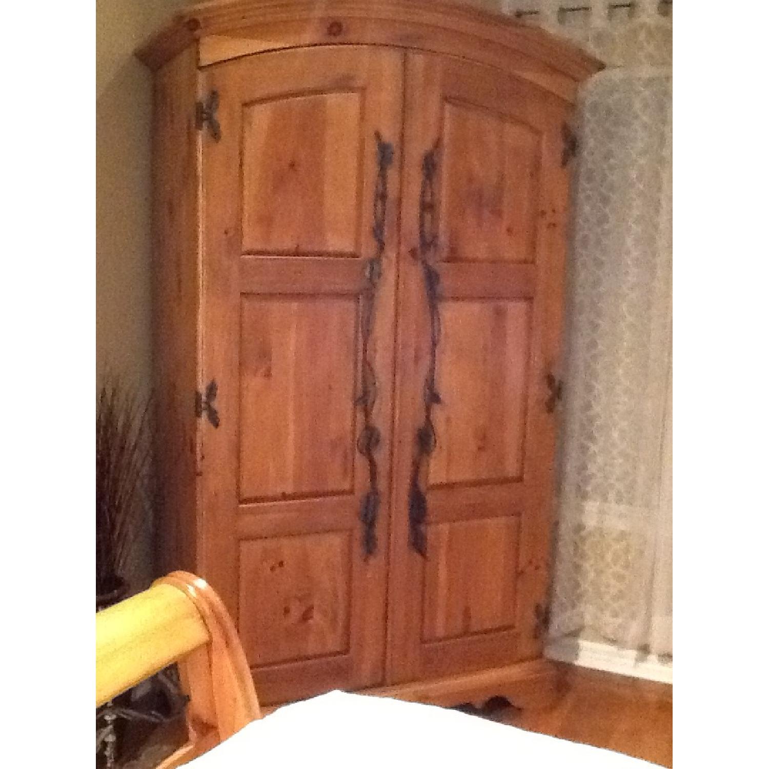 Oak Armoire/Wardrobe - image-1