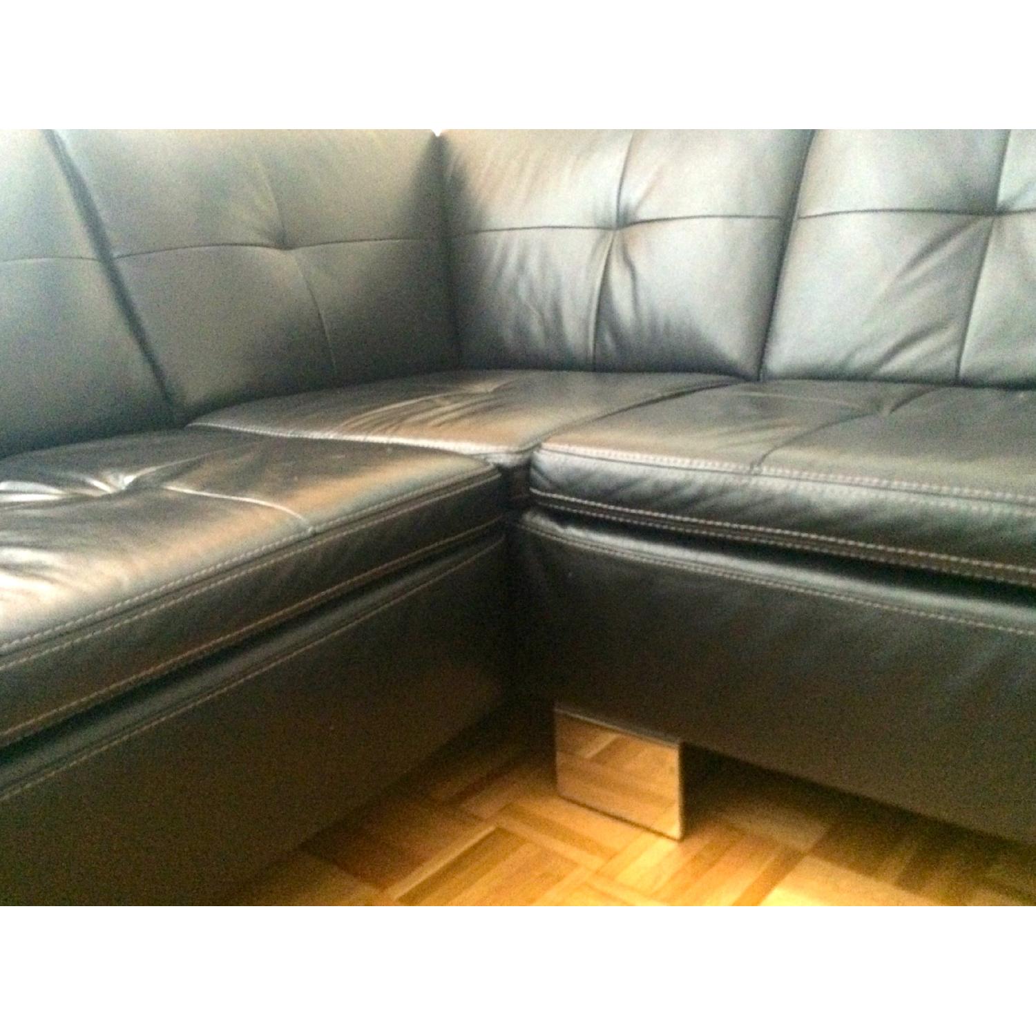 Mobilia Denmark Black Leather Sectional - image-3