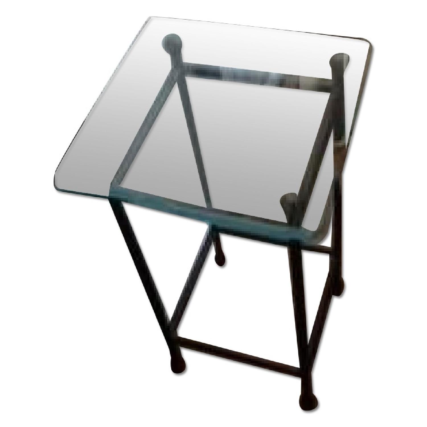 Brancusi Iron/Glass End Table