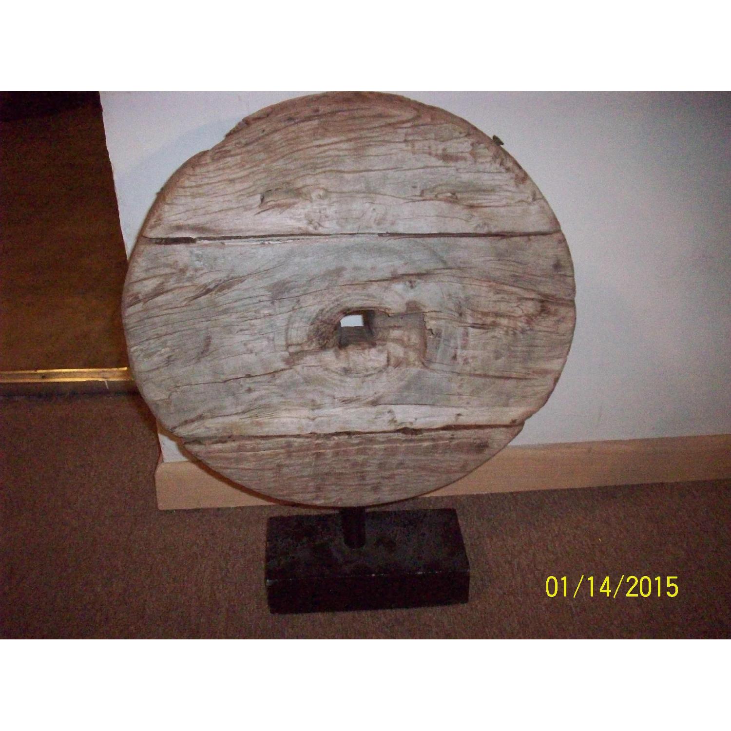 Antique Asian Wagon Wooden Wheel - image-2