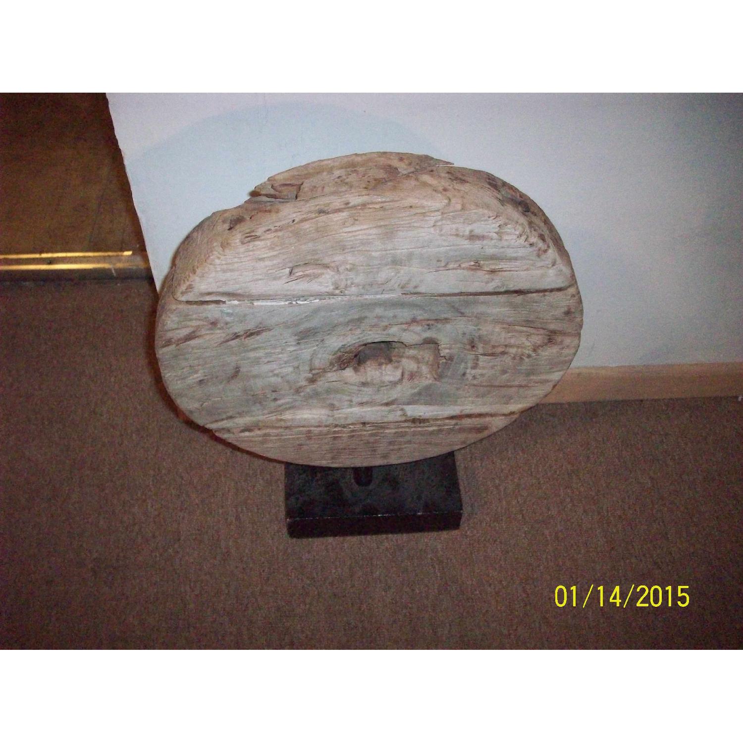 Antique Asian Wagon Wooden Wheel - image-3