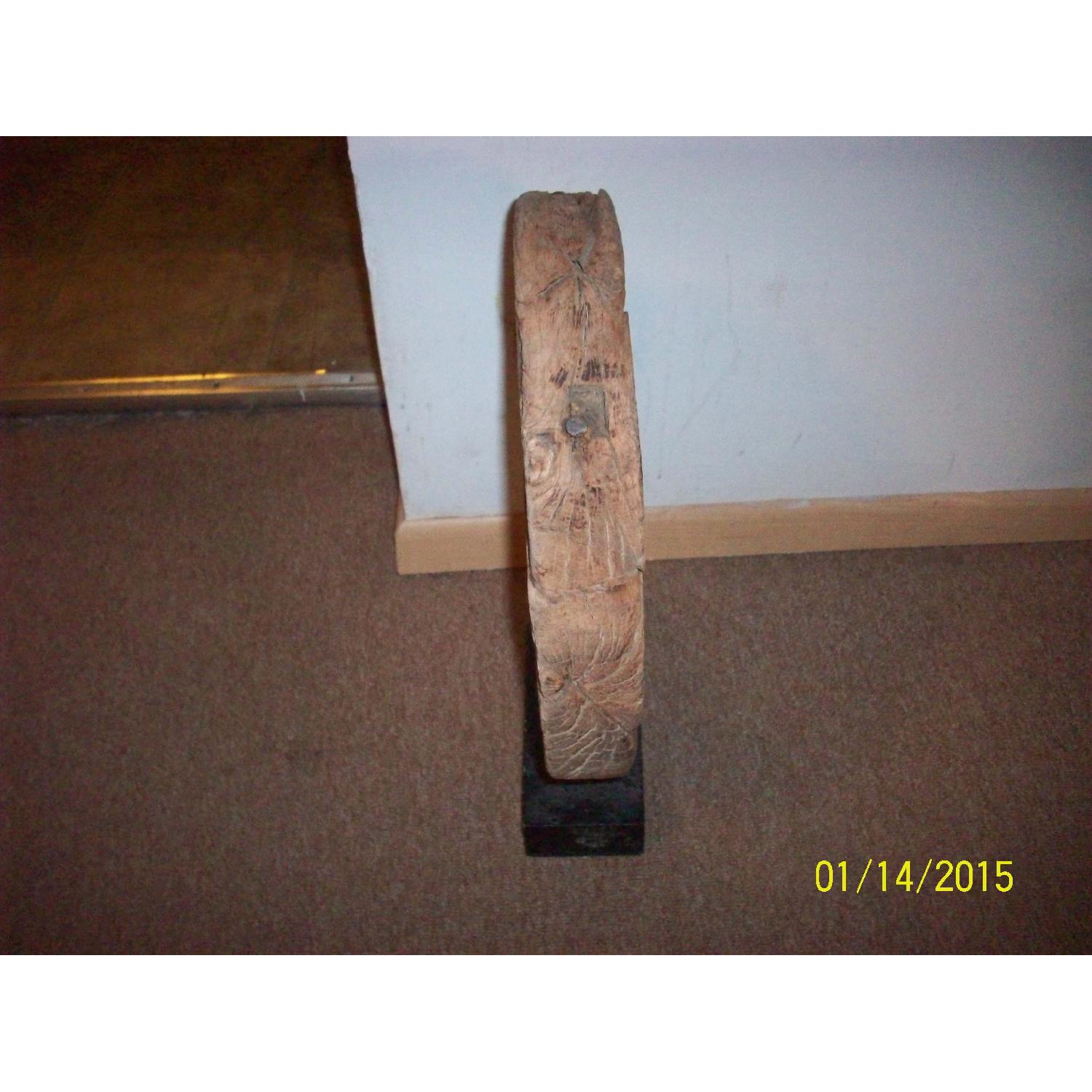 Antique Asian Wagon Wooden Wheel - image-4