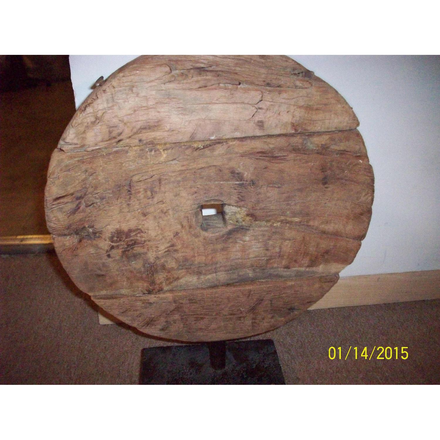 Antique Asian Wagon Wooden Wheel - image-5
