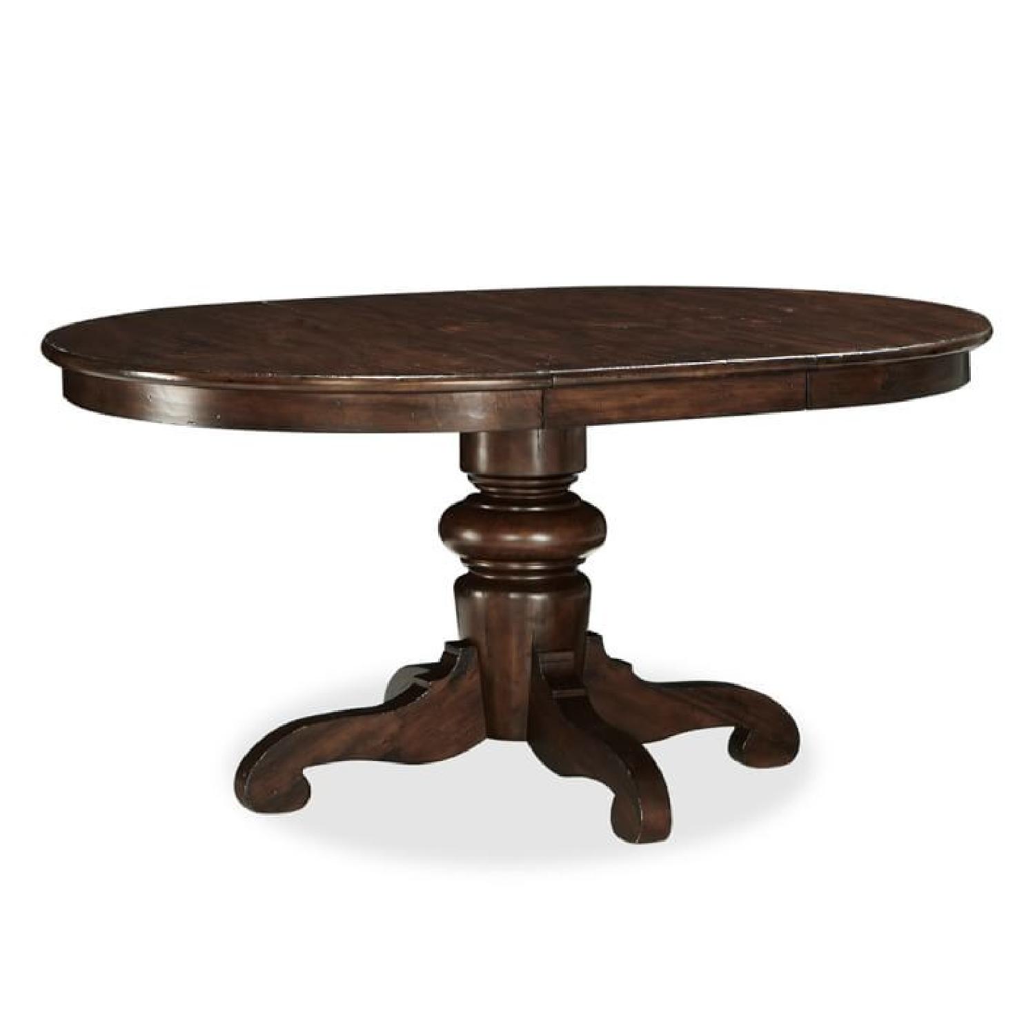 Pottery Barn Tivoli Expandable Pedestal Dining Table w/ 4 Maurice Vallency Chairs - image-1