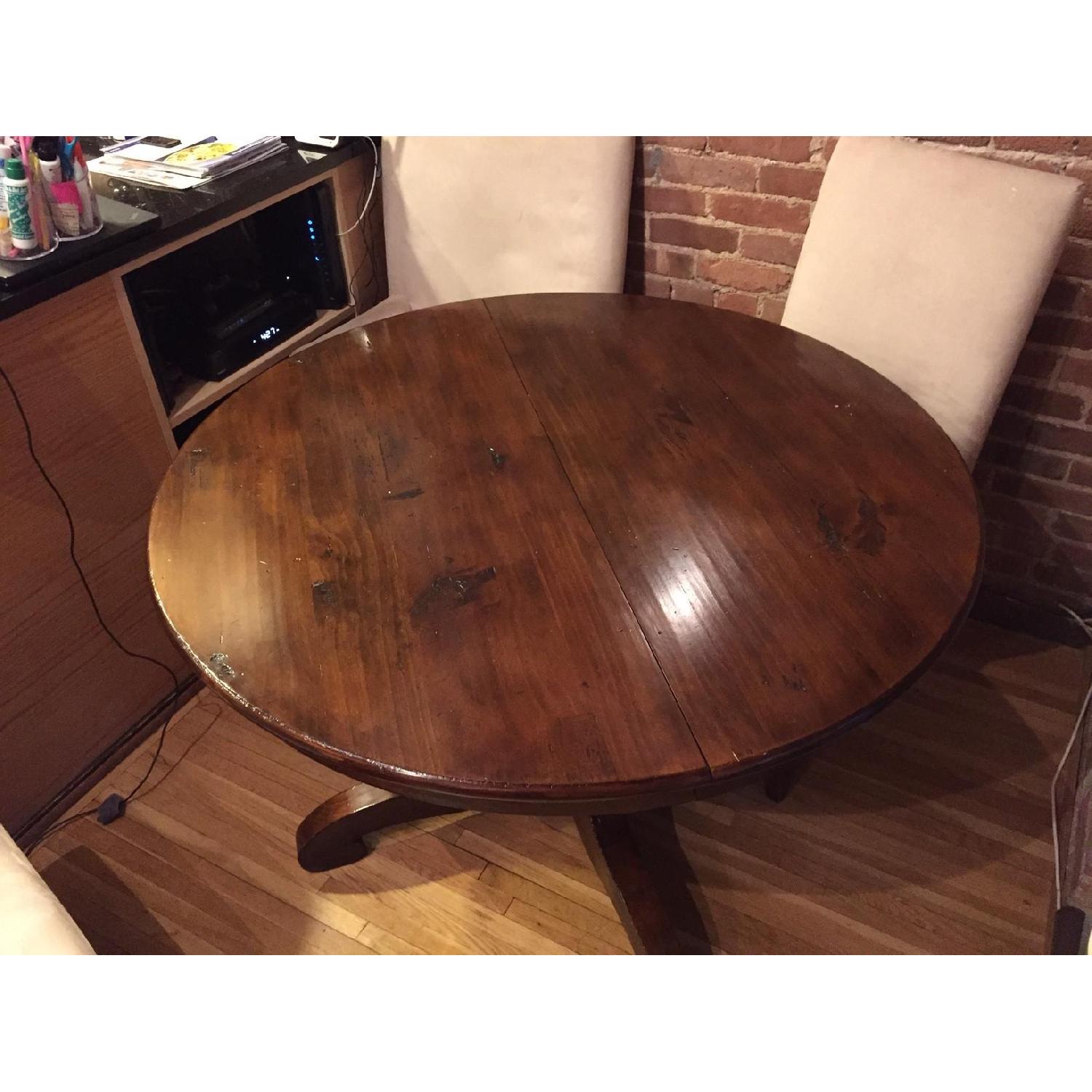 Pottery Barn Tivoli Expandable Pedestal Dining Table w/ 4 Maurice Vallency Chairs - image-2