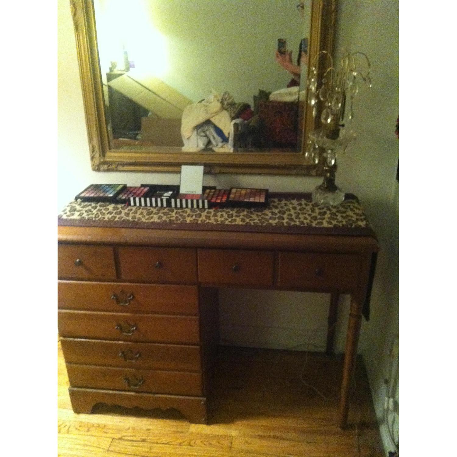 Vintage Wood Desk/Vanity - image-1