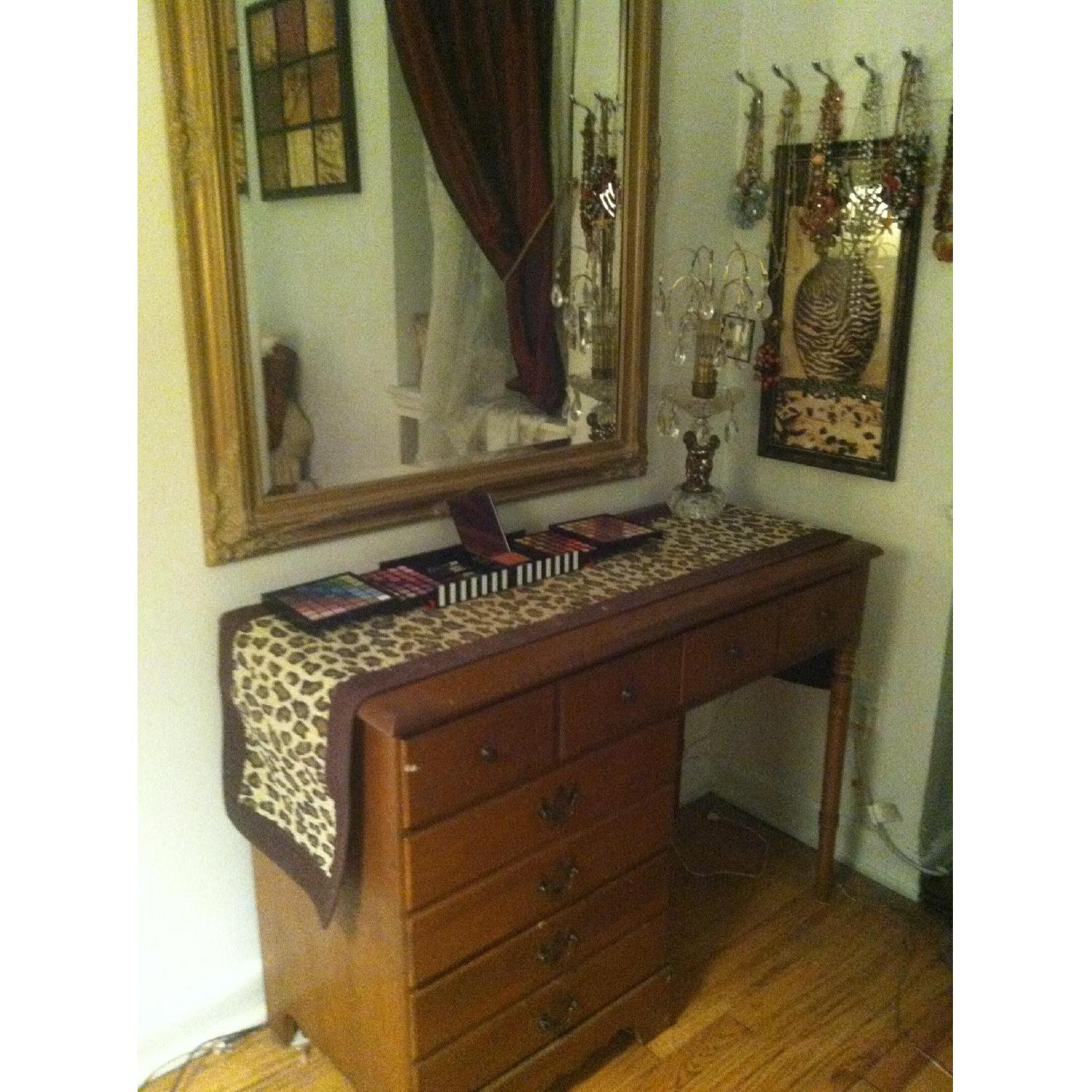Vintage Wood Desk/Vanity - image-2