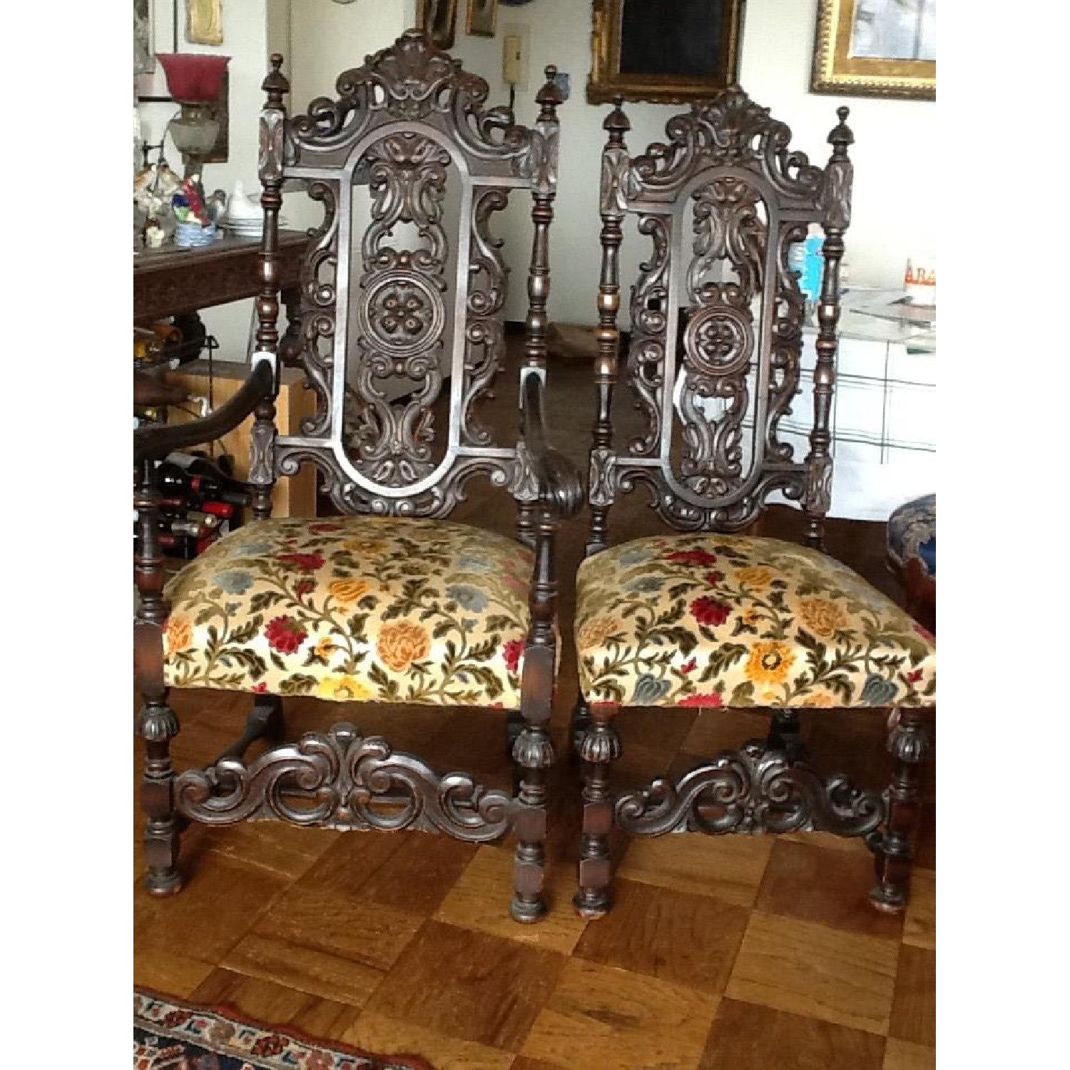 William and Mary Antique Carved Chairs - Set of 2 - image-1