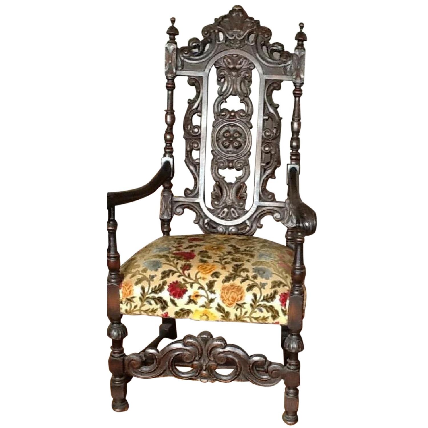 William and Mary Antique Carved Chairs - Set of 2