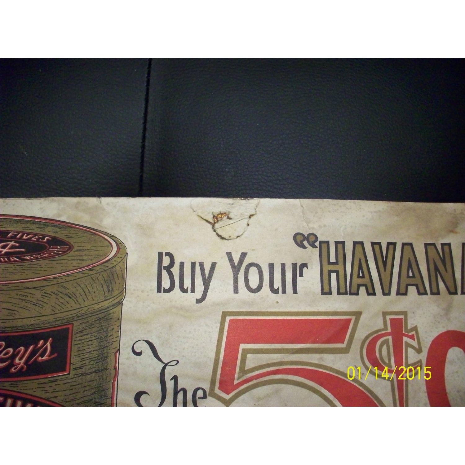 Havana Fives Cigar Metal Advertising Sign - image-4