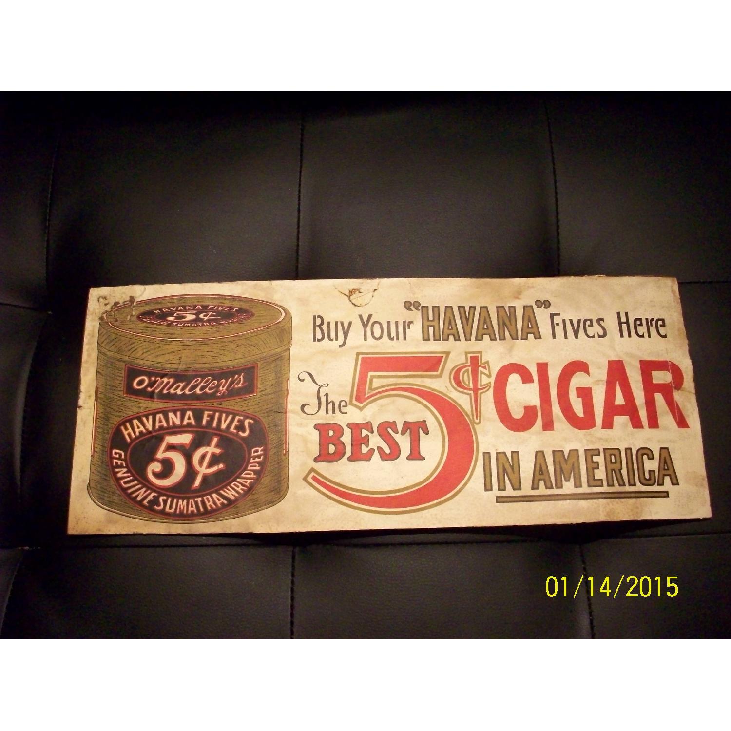 Havana Fives Cigar Metal Advertising Sign - image-5