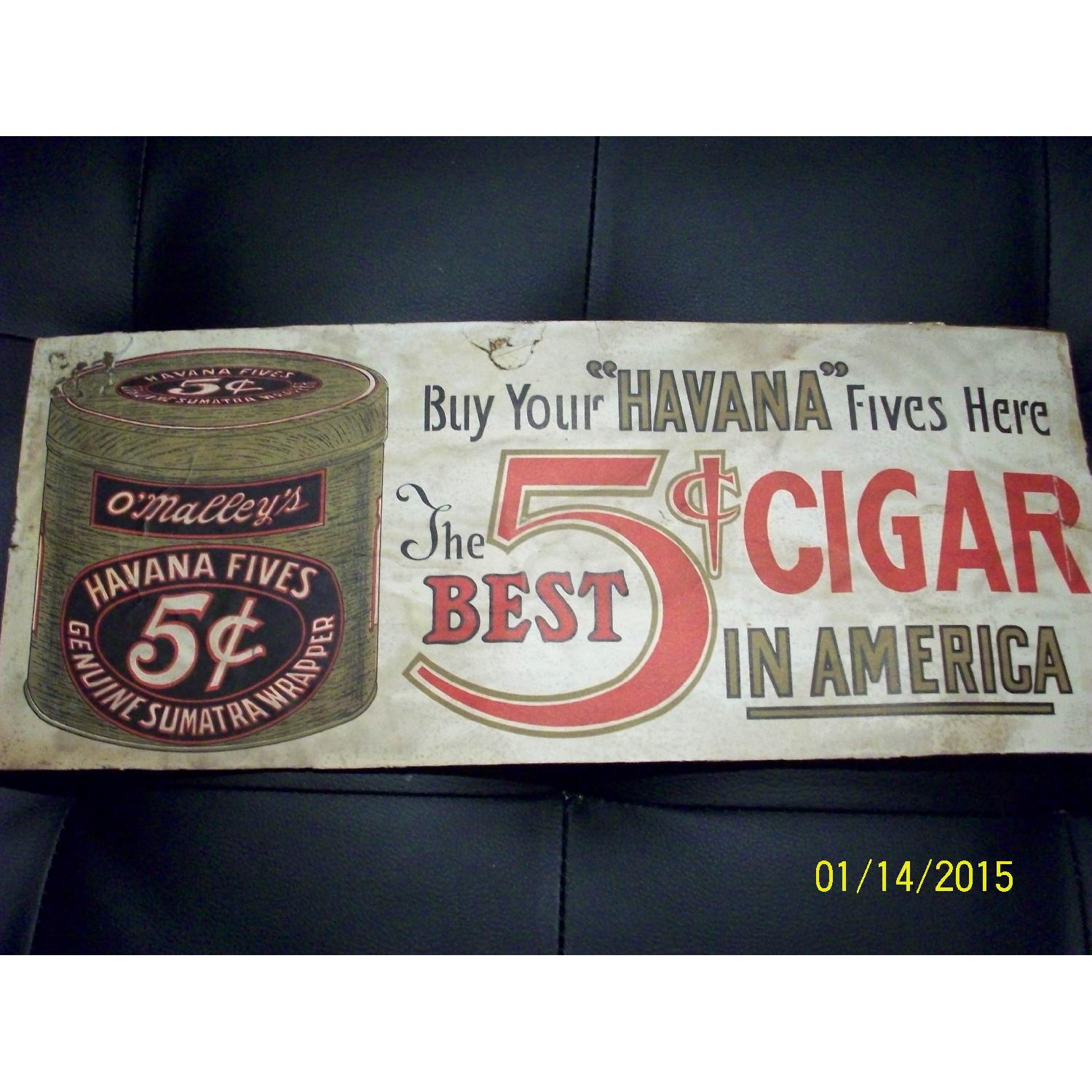 Havana Fives Cigar Metal Advertising Sign - image-7