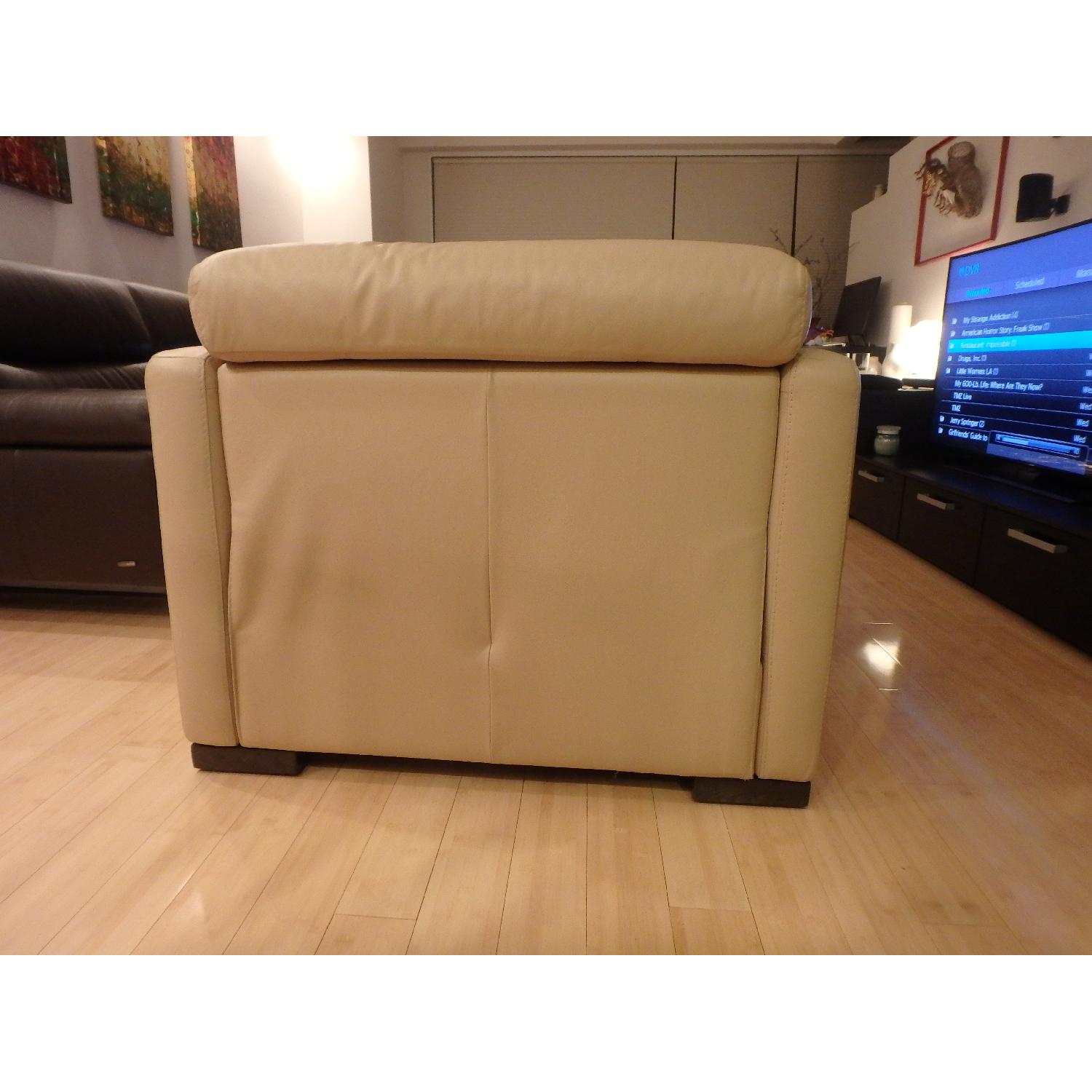 Natuzzi Leather Recliner Armchair - image-3