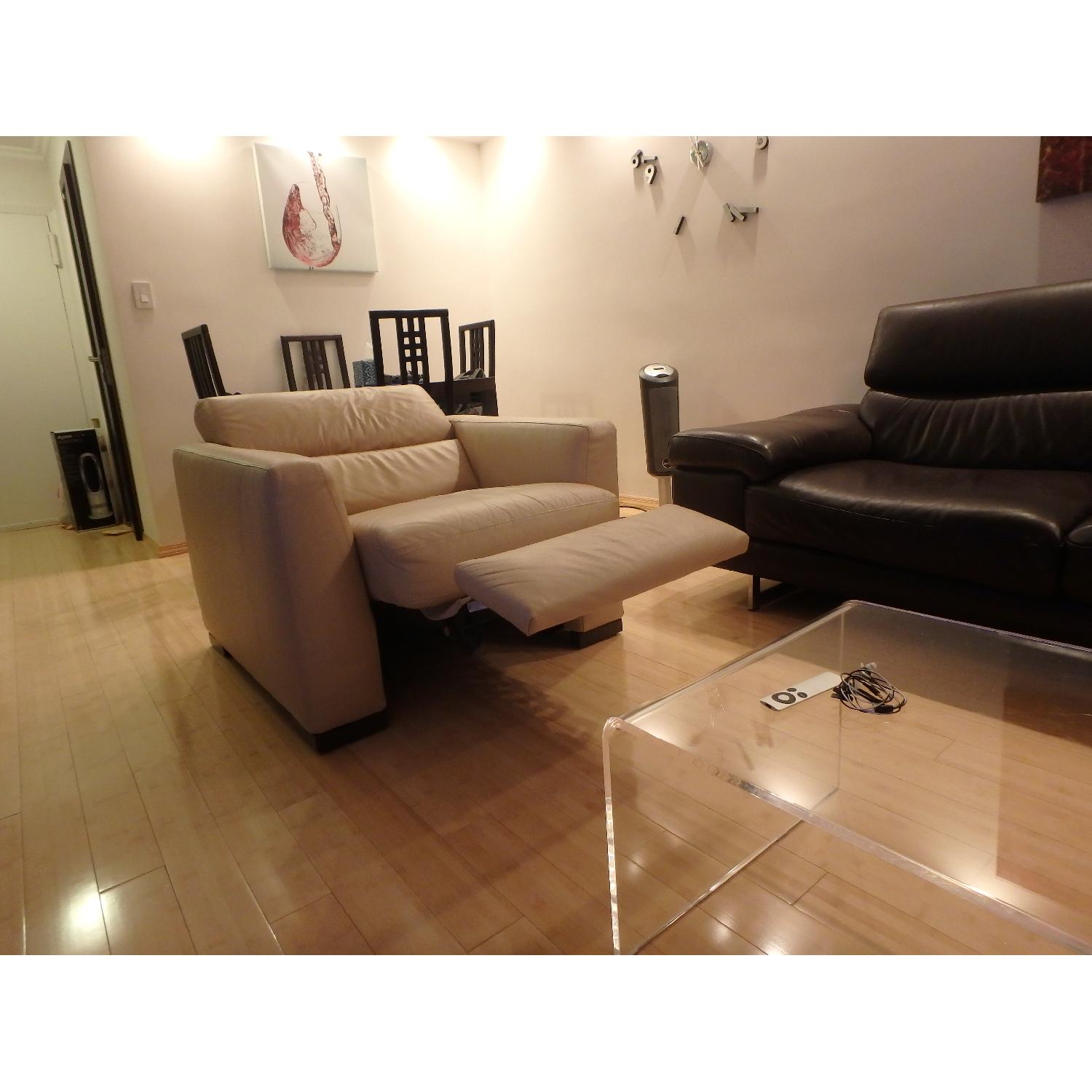 Natuzzi Leather Recliner Armchair - image-4
