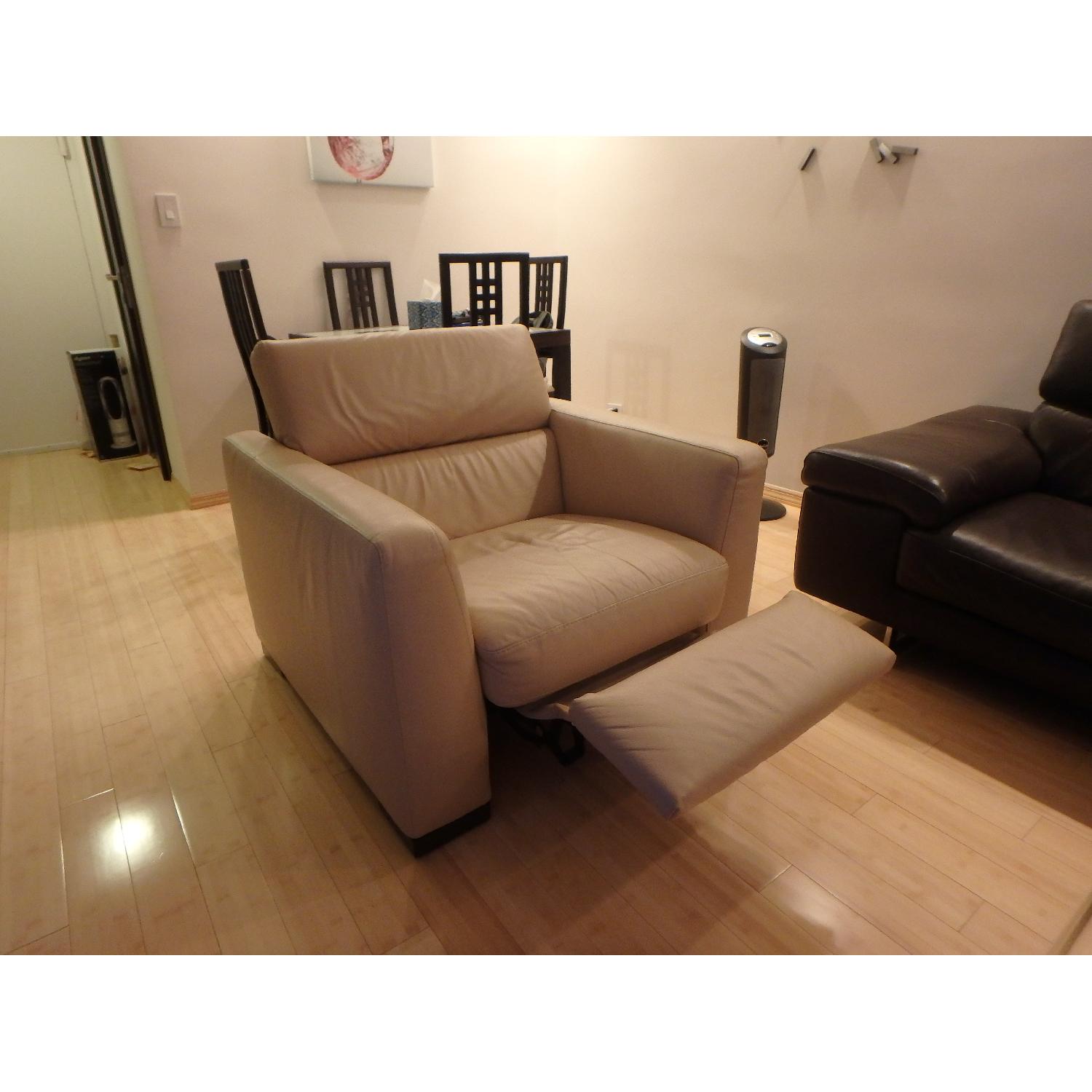 Natuzzi Leather Recliner Armchair - image-6