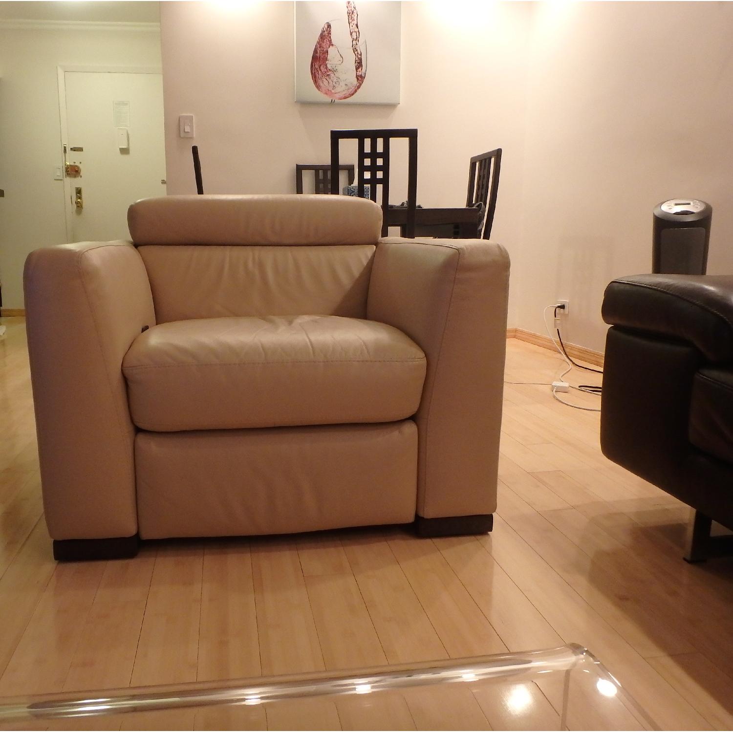 Natuzzi Leather Recliner Armchair - image-12