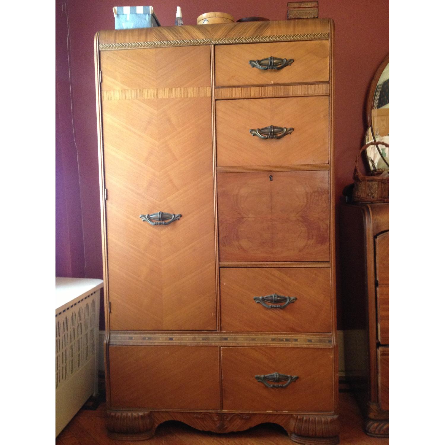 3 Piece Art Deco Waterfall Bedroom Furniture Set - image-1