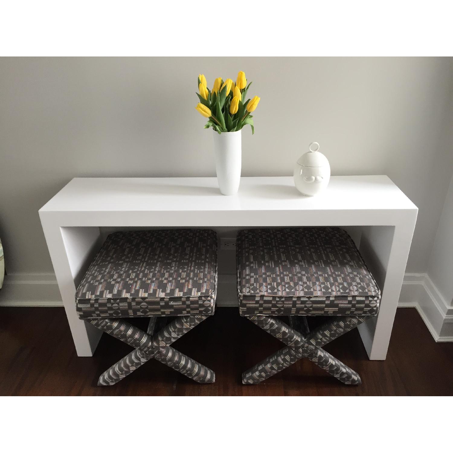 Jonathan Adler White Lacquer Console Table - image-1