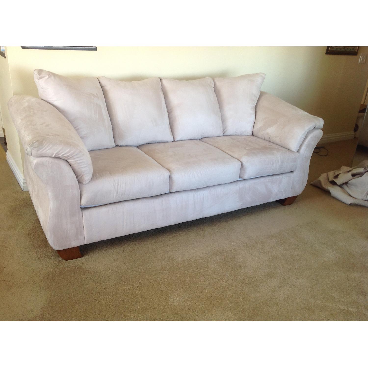 Oyster Microfiber Sofa - image-1