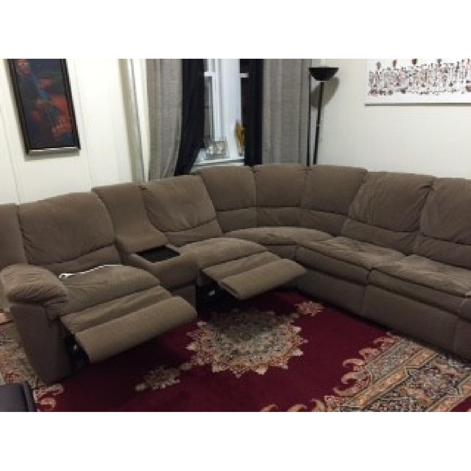 Elran Queen Sleeper Sectional Couch with 2 Reclining Seats - image-6