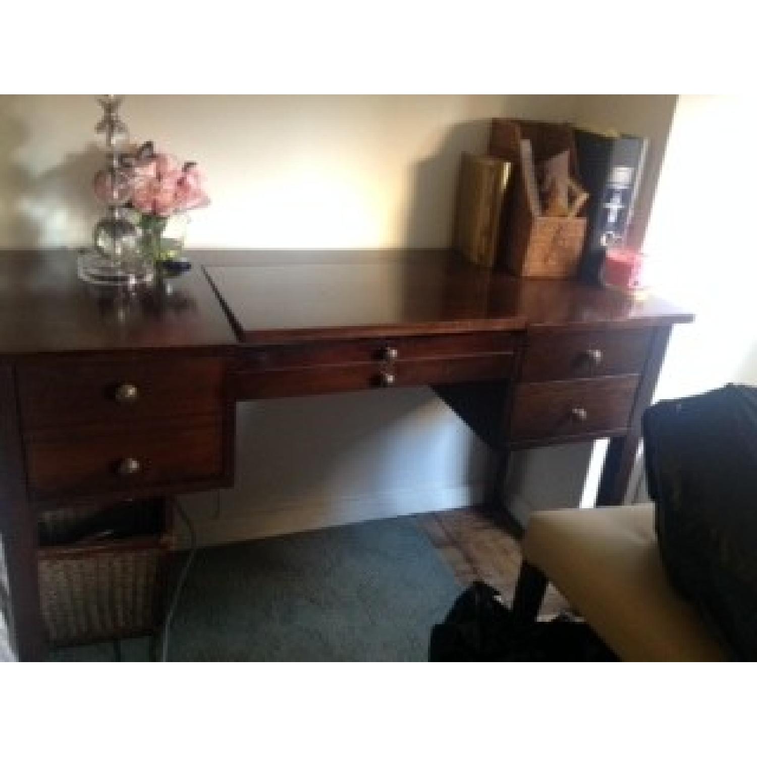 William Sonoma Mahogany Makeup Desk/Vanity - image-1