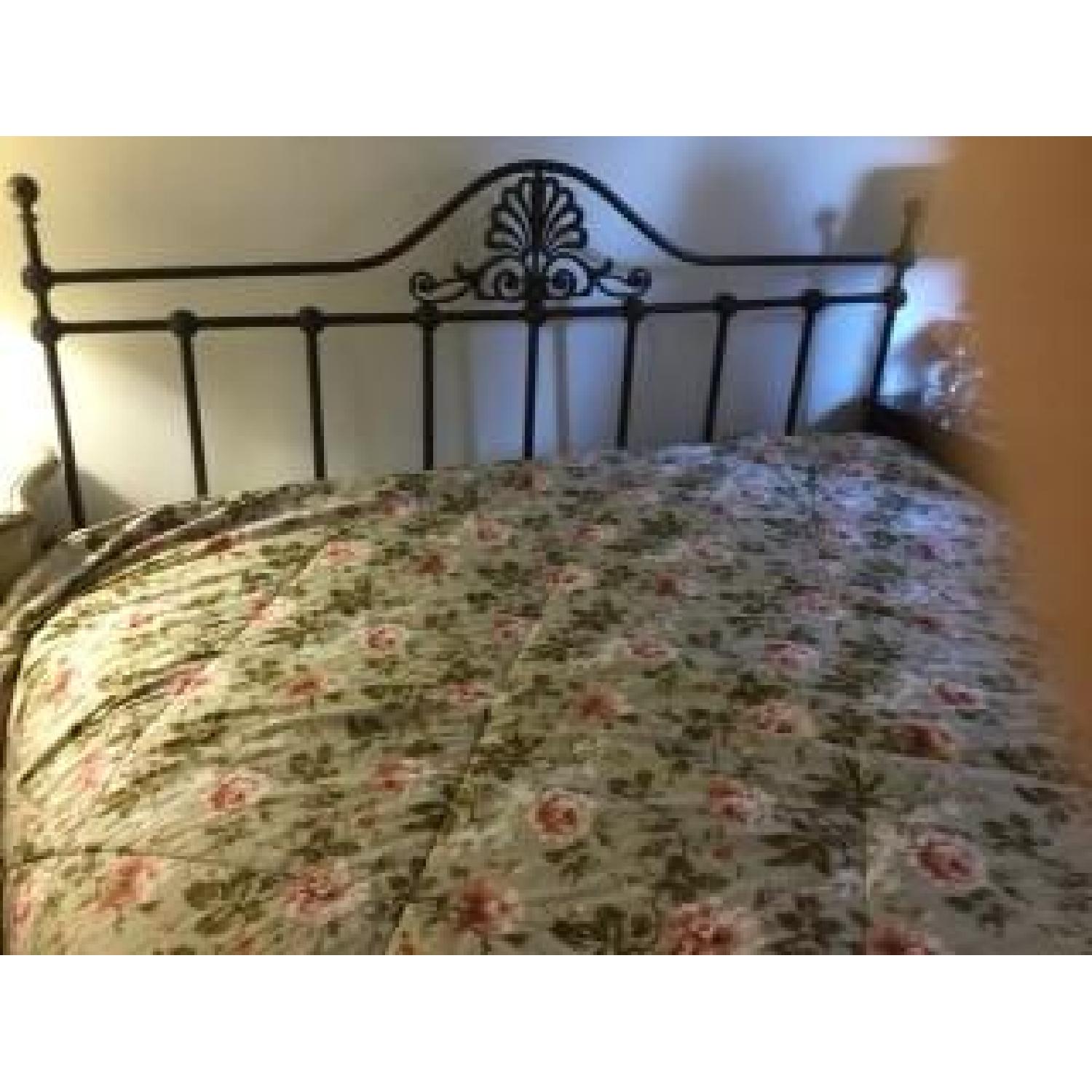 King Size Bed Grame w/ Wrought Iron Headboard - image-1