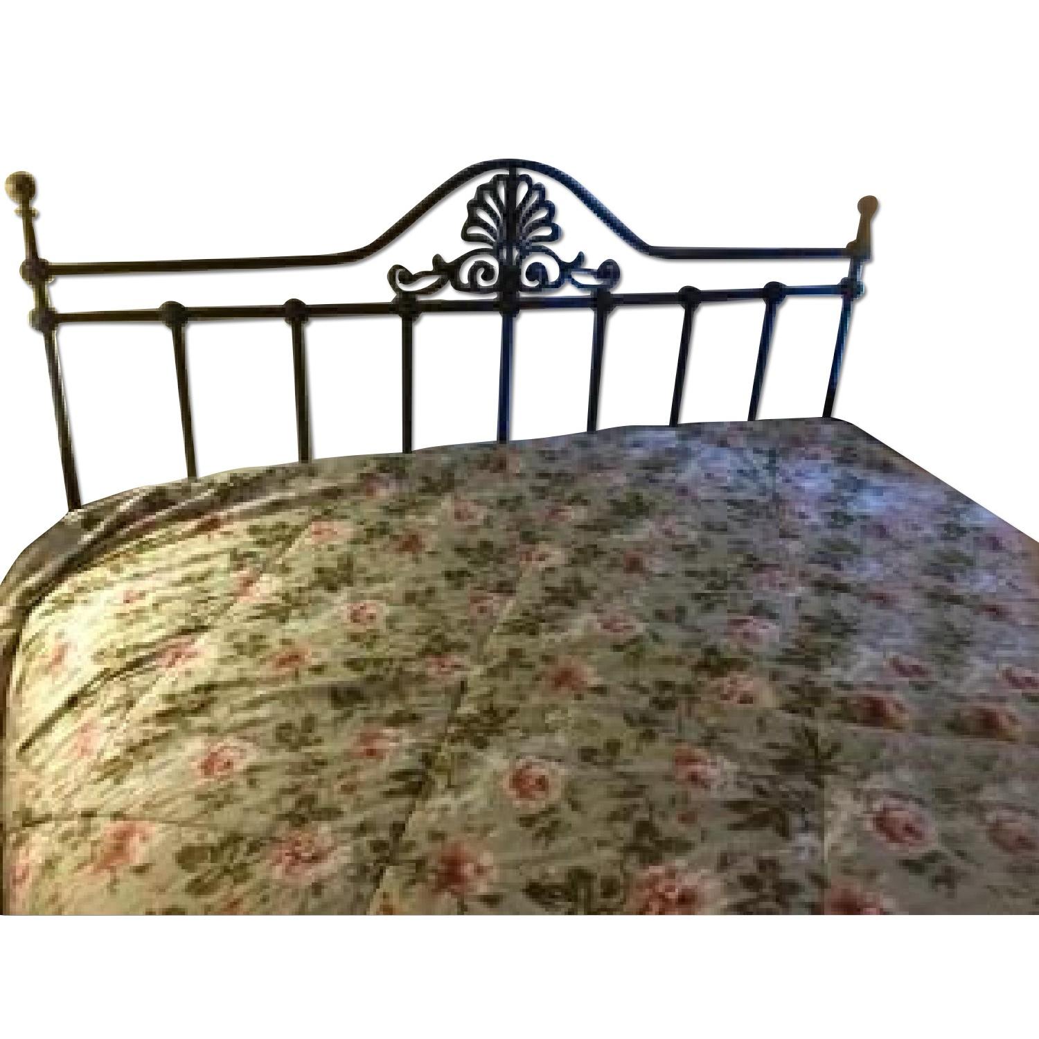 King Size Bed Grame w/ Wrought Iron Headboard - image-0