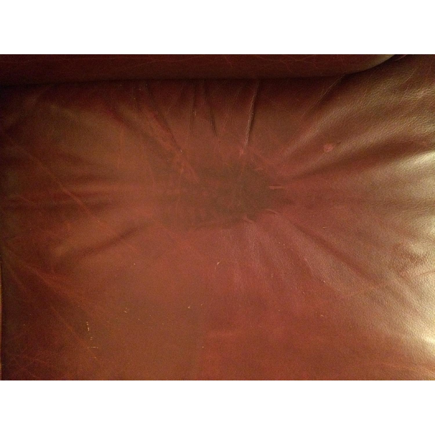 Mahogany Leather Sleeper Sofa - image-6