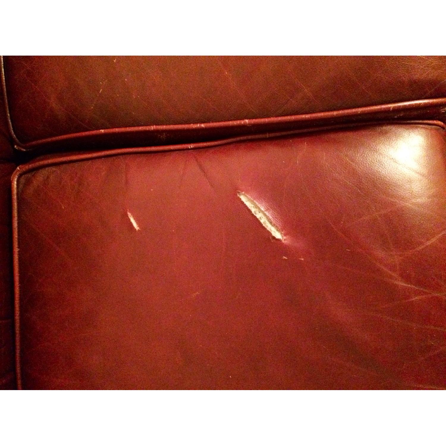 Mahogany Leather Love Seat - image-3