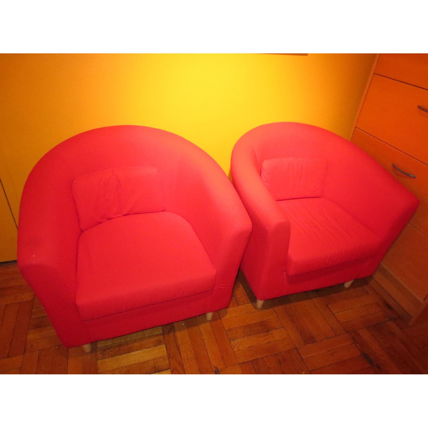 Red Armchairs - Set of 2 - image-1