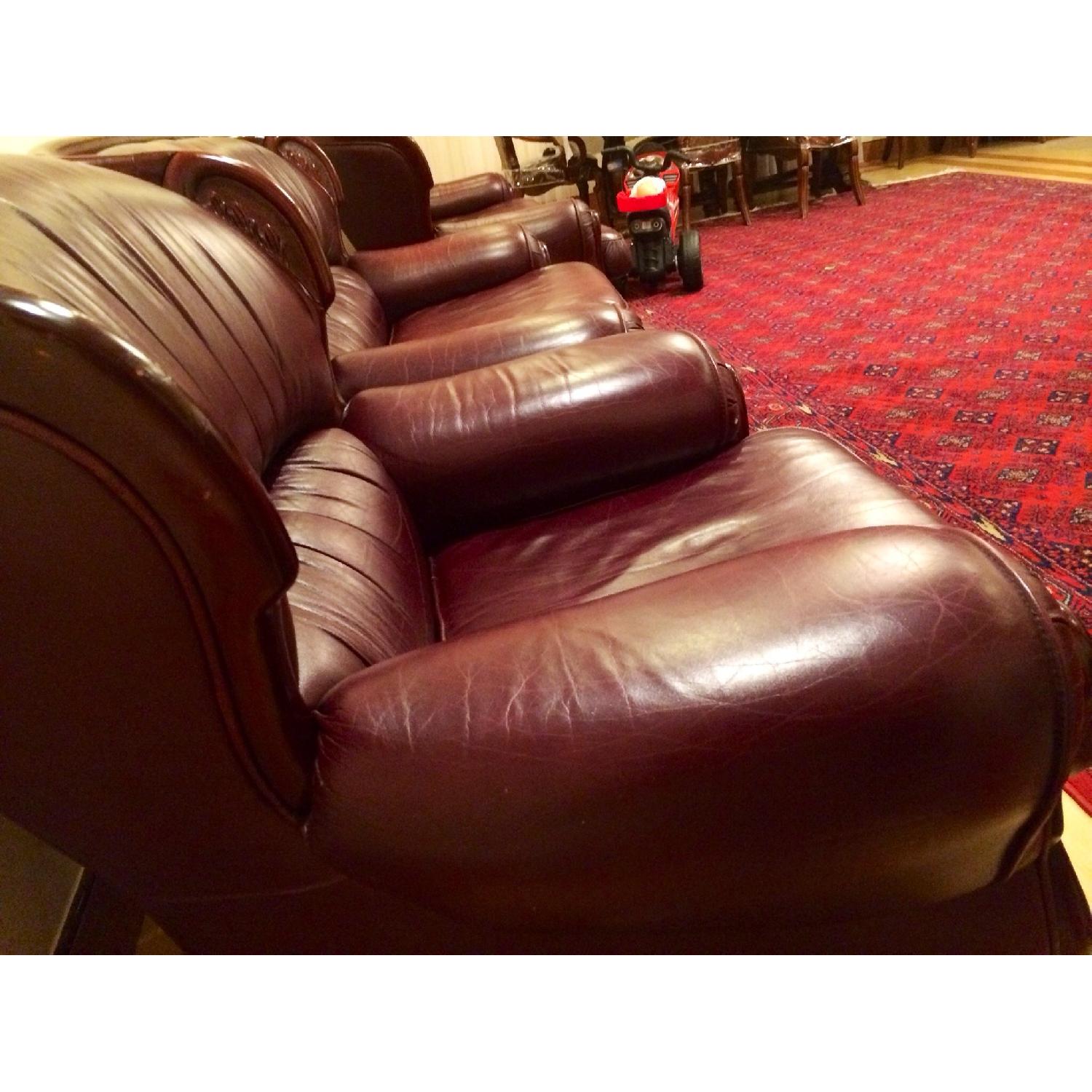 Mahogany Leather Arm Chair - image-3