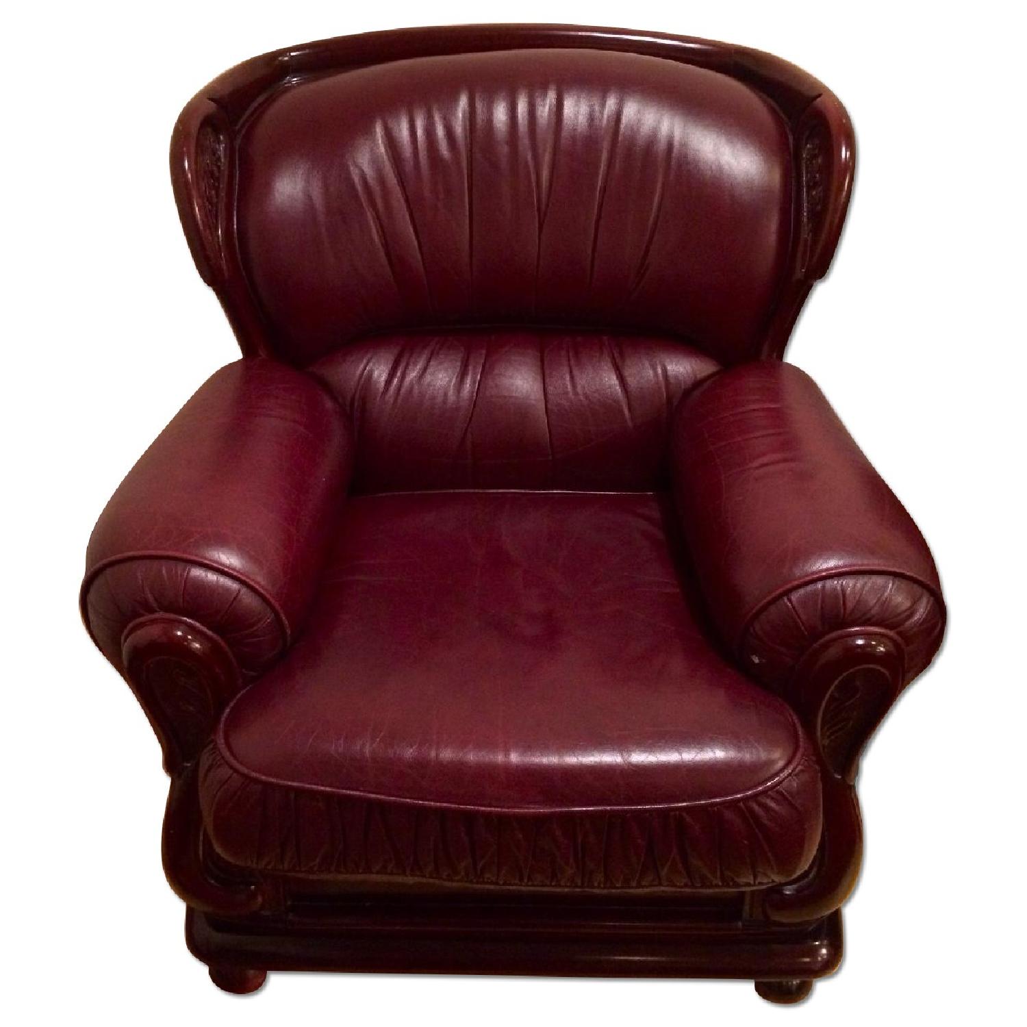 Mahogany Leather Arm Chair