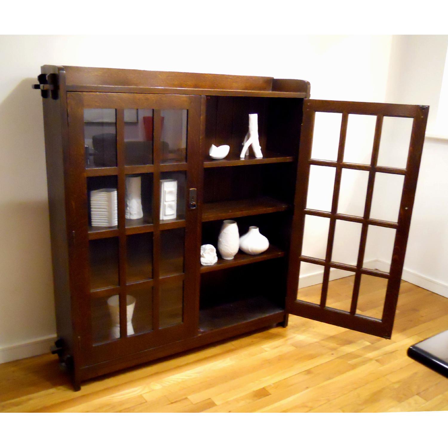 Stickley Double Door Oak Bookcase - image-2