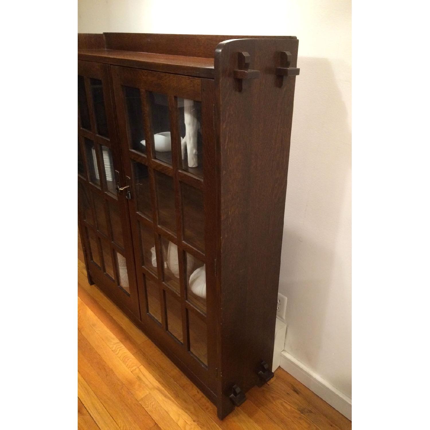Stickley Double Door Oak Bookcase - image-3