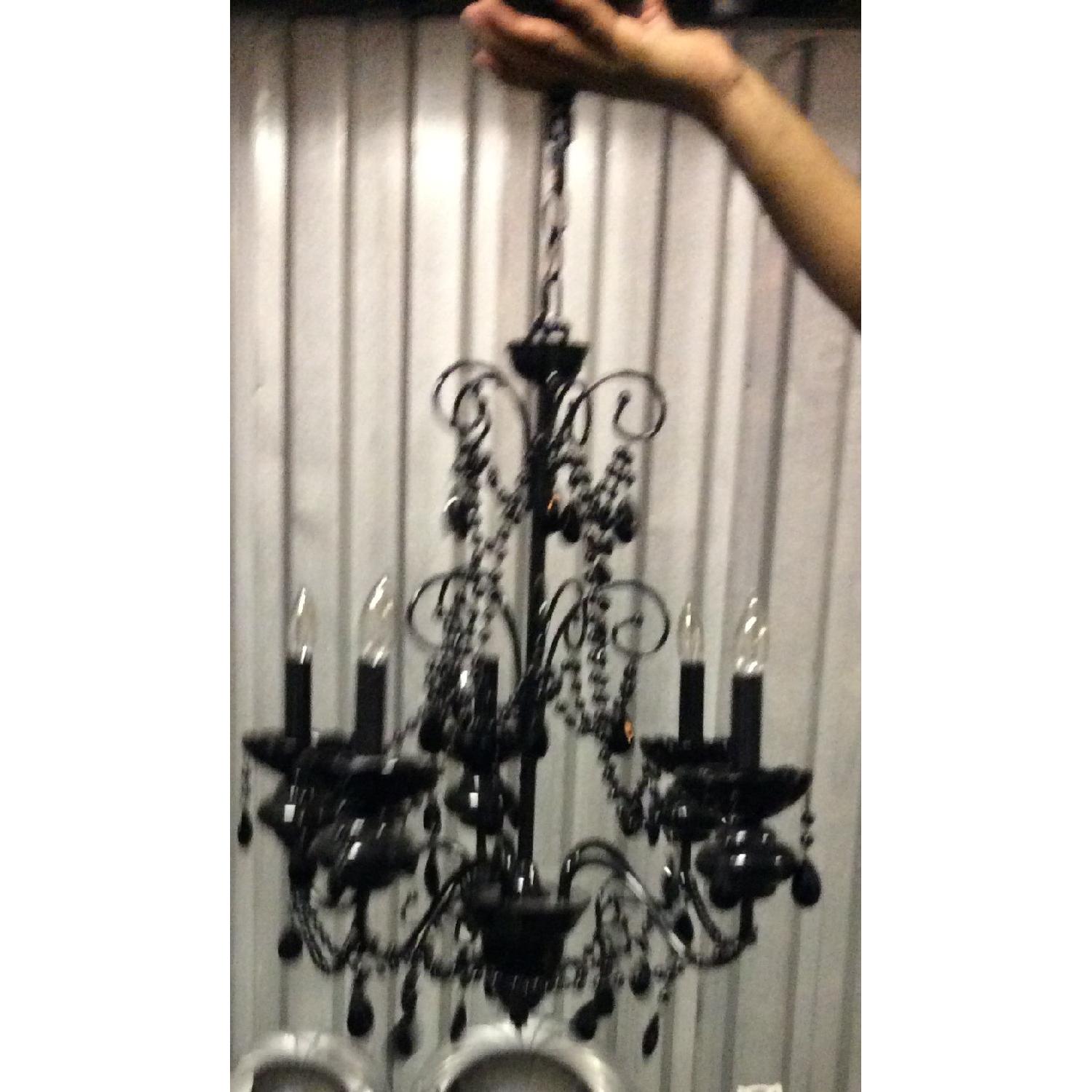 Black Venetian 6-Arm Chandelier - image-1