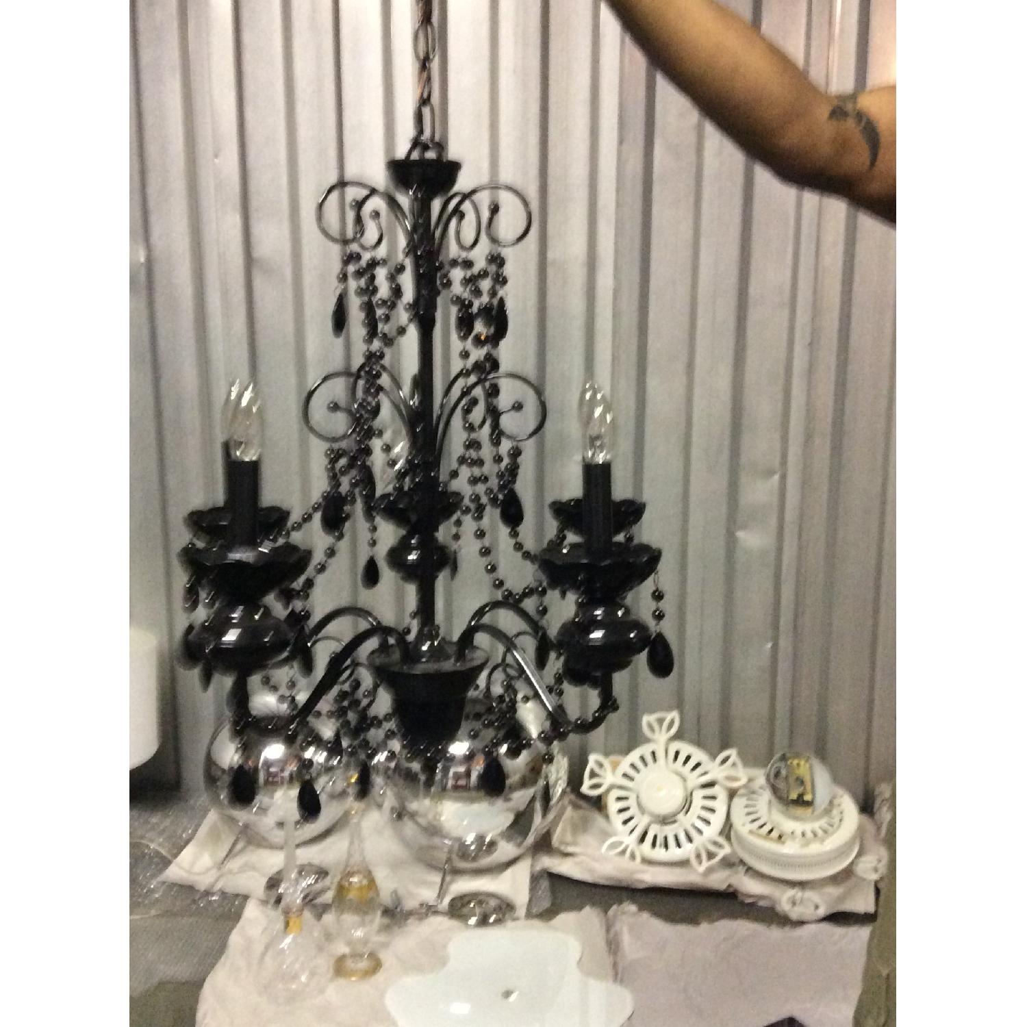 Black Venetian 6-Arm Chandelier - image-3