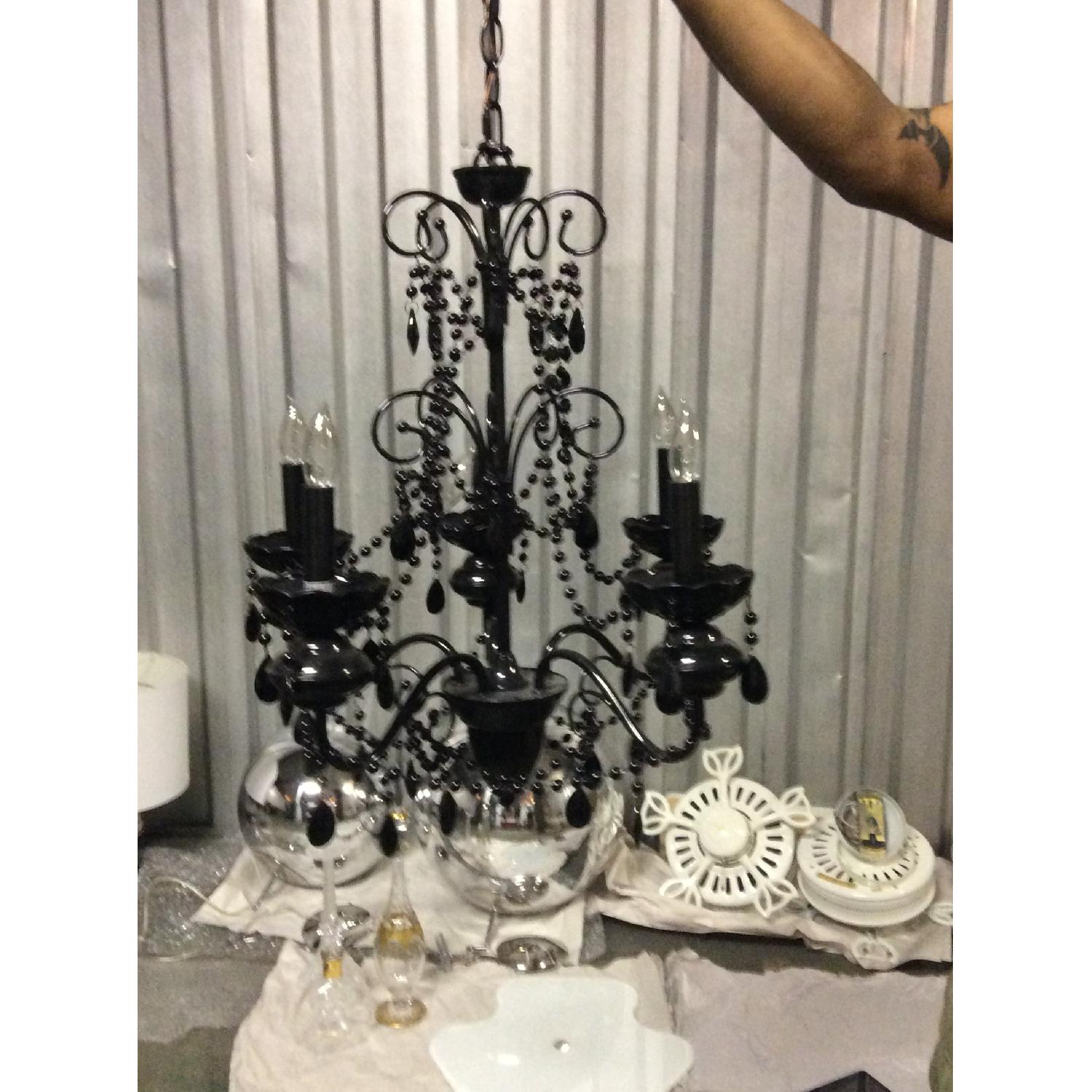 Black Venetian 6-Arm Chandelier - image-4
