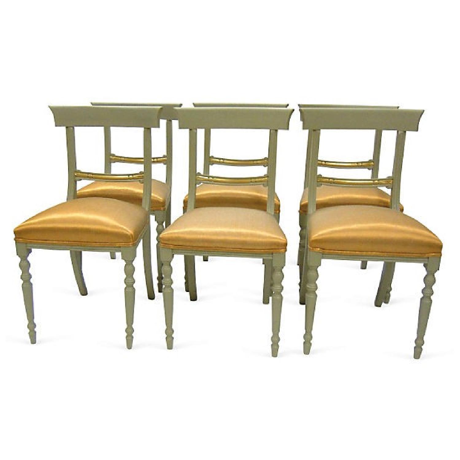 Biedermeier Style Painted Dining Chairs - Thumbnail 2