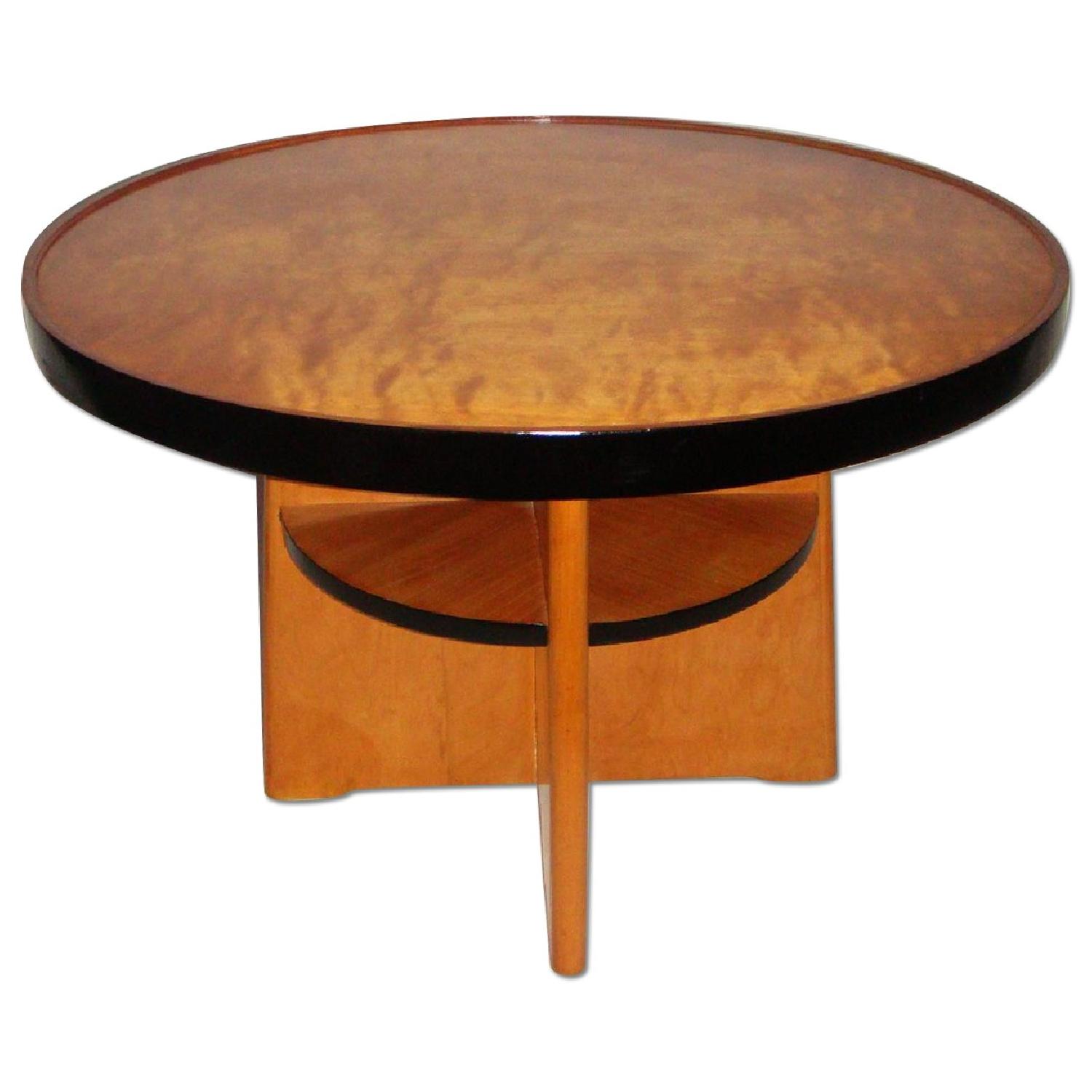 Swedish Art Deco Flame Birch Coffee Table