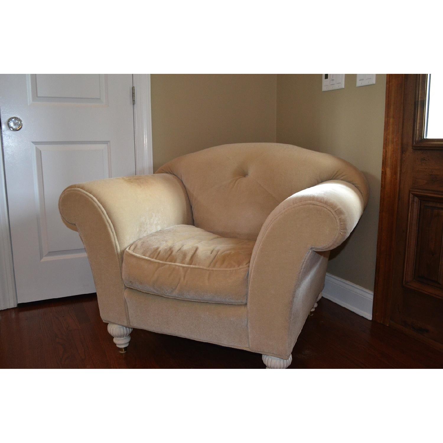 White Matching Mohair Sofa + Chair - image-2