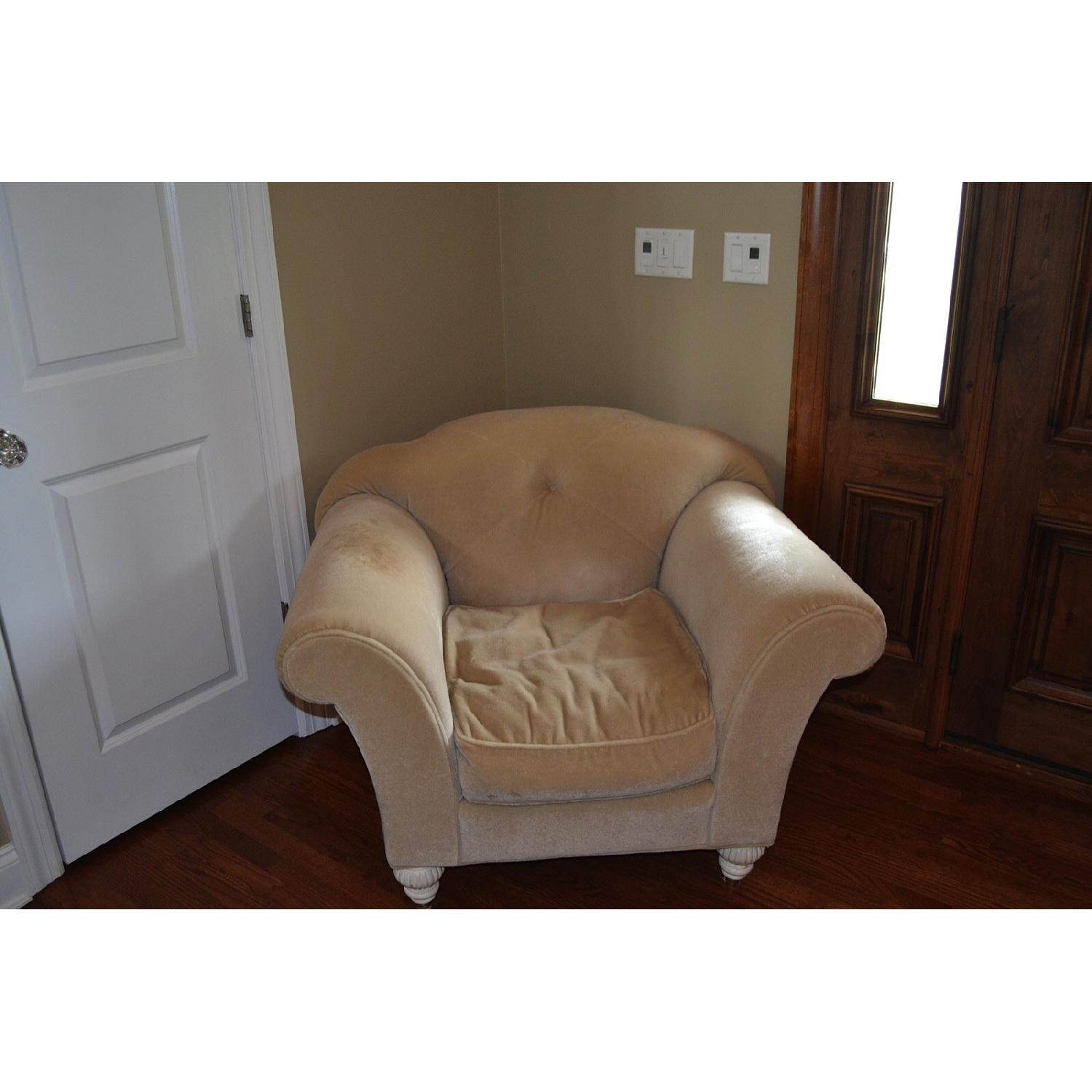 White Matching Mohair Sofa + Chair - image-3