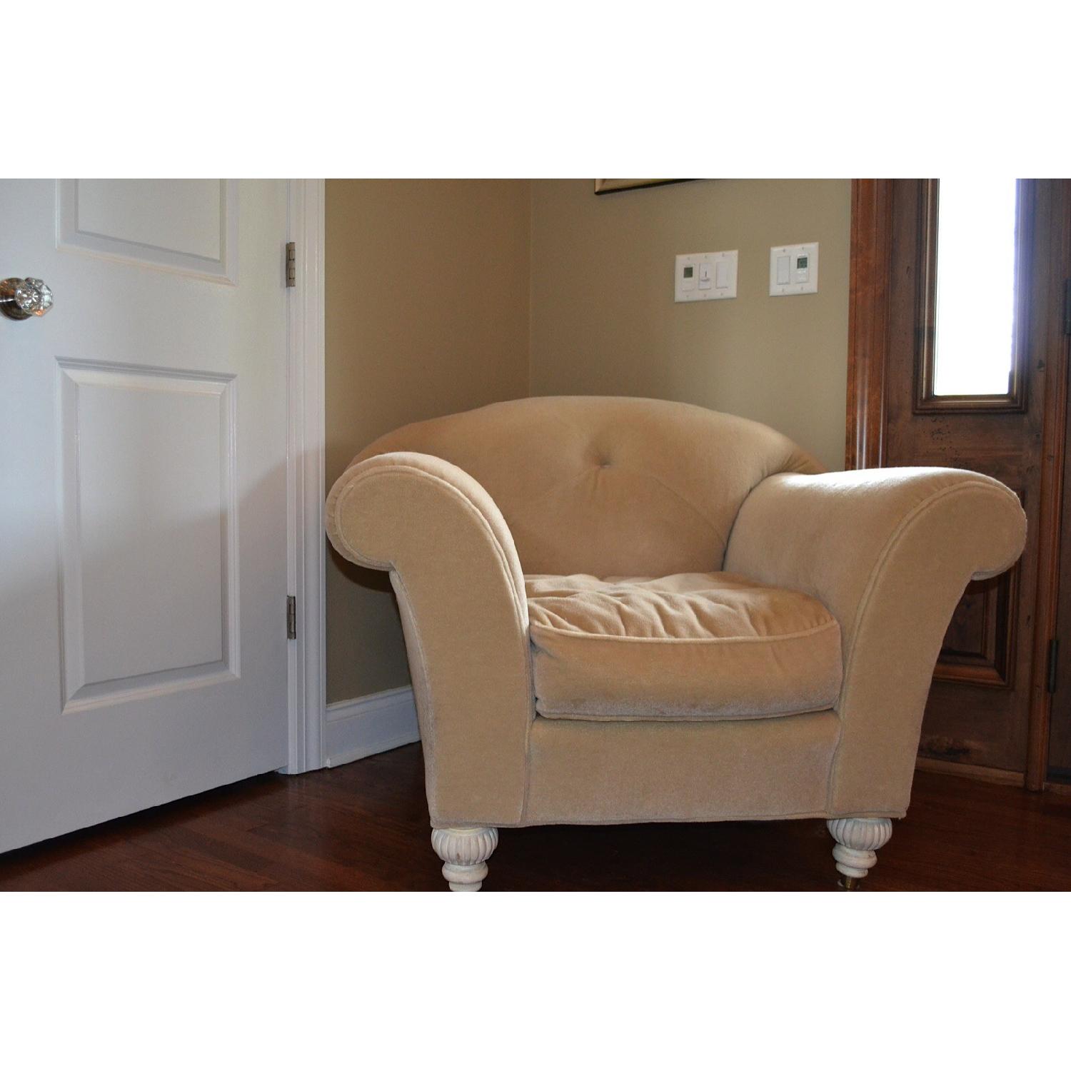 White Matching Mohair Sofa + Chair - image-5