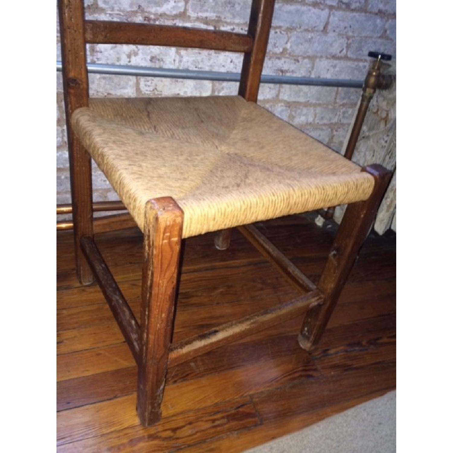 Primitive Antique Dining Chair w/ Twine Seat - image-3