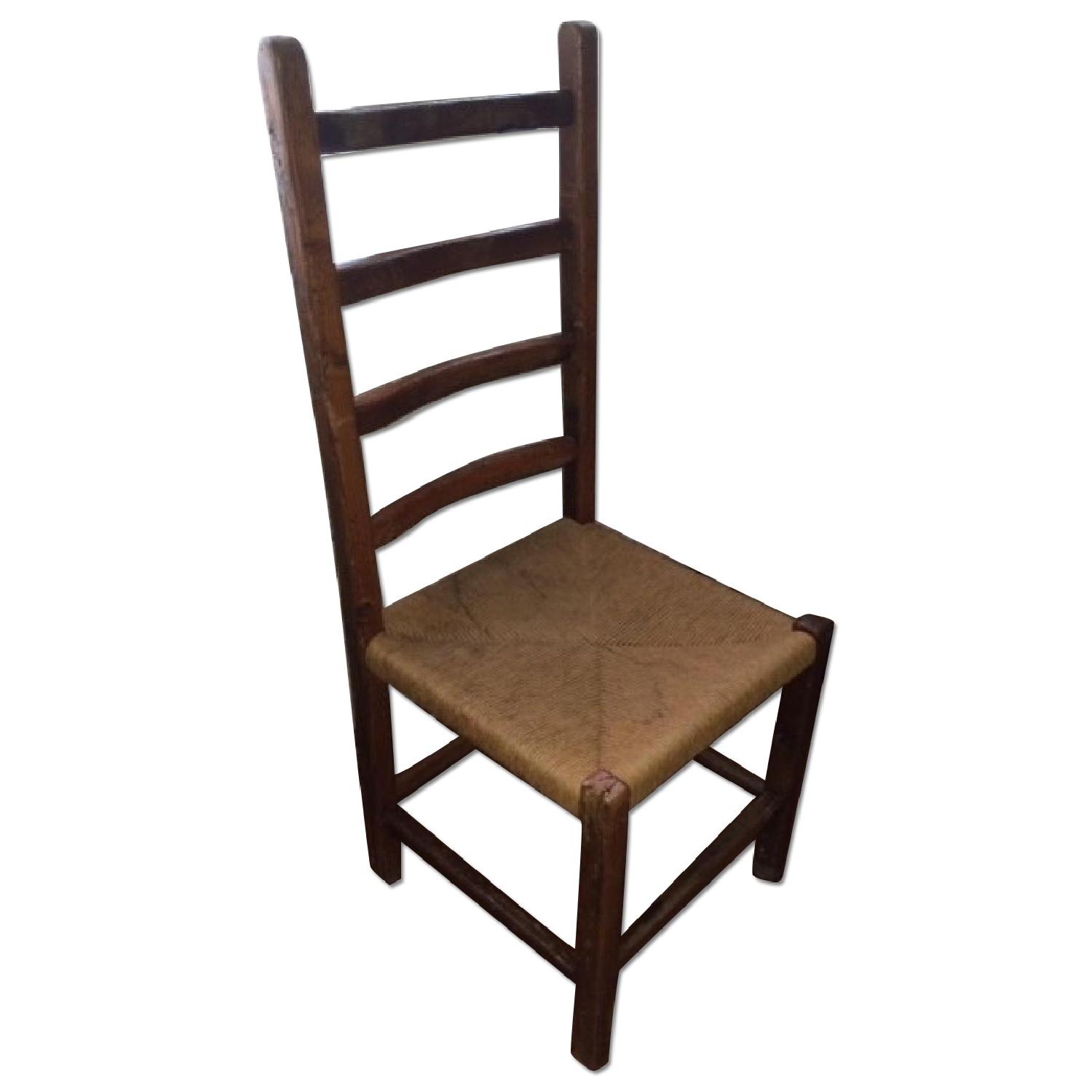 Primitive Antique Dining Chair w/ Twine Seat